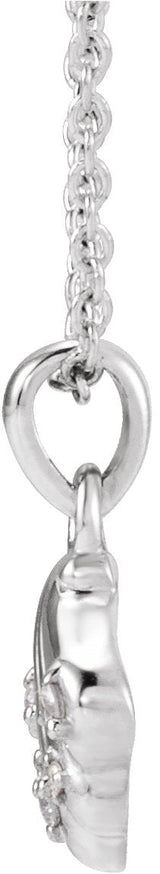 14K Gold Round Natural Diamond Seashell Necklace or Pendant - White Gold - view 2