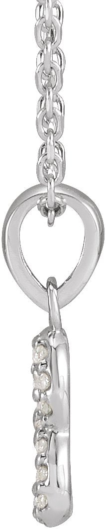 14K Gold Round Natural Diamond Petite Infinity Necklace or Pendant - White Gold - view 2