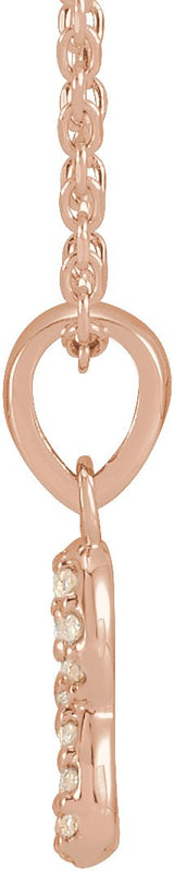 14K Gold Round Natural Diamond Petite Infinity Necklace or Pendant - Rose Gold - view 2