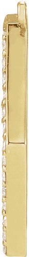 14K Gold Round Natural Diamond Engravable Hexagon Necklace - Yellow Gold - view 2