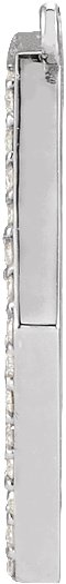 14K Gold Round Natural Diamond Engravable Hexagon Necklace - White Gold - view 2