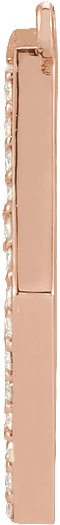 14K Gold Round Natural Diamond Engravable Hexagon Necklace - Rose Gold - view 2