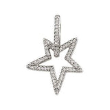 14K Gold Round Natural Diamond Accented Star Pendant