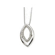 14K Gold Round Natural Diamond Marquise Necklace