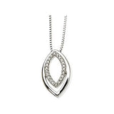 14K Gold Round Natural Diamond Marquise Necklace