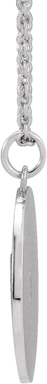 Platinum Marquise Natural Diamond Accented Disc Necklace or Pendant - view 2