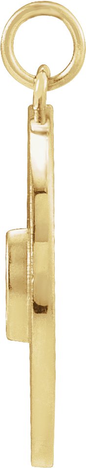 14K Gold Marquise Natural Diamond Accented Disc Necklace or Pendant - Yellow Gold - view 2