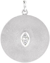 Platinum Marquise Natural Diamond Accented Disc Necklace or Pendant
