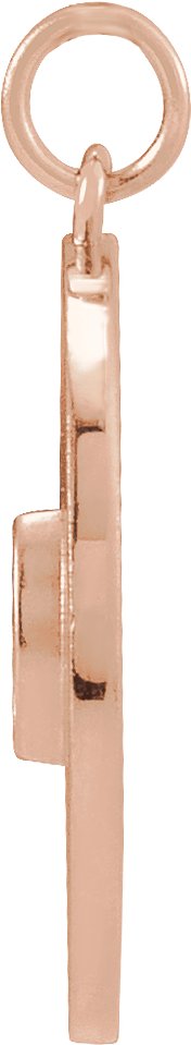 14K Gold Marquise Natural Diamond Accented Disc Necklace or Pendant - Rose Gold - view 2
