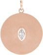 14K Gold Marquise Natural Diamond Accented Disc Necklace or Pendant - Rose Gold
