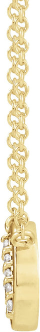 14K Gold Round Natural Diamond Circle Necklace – 0.03 CTW - Yellow Gold - view 2