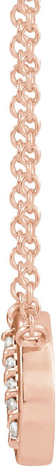 14K Gold Round Natural Diamond Circle Necklace – 0.03 CTW - Rose Gold - view 2