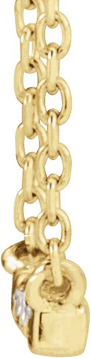 14K Gold Round Natural Diamond French-Set Bar Necklace – 1.3-1.5mm Stones - Yellow Gold - view 2