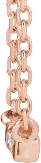 14K Gold Round Natural Diamond French-Set Bar Necklace – 1.3-1.5mm Stones - Rose Gold - view 2