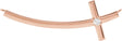14K Gold Round Natural Diamond Sideways Cross Necklace – 0.06 CTW - Rose Gold