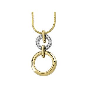 14K Gold Round Natural Diamond Accented Circle Pendant – 0.07 CTW