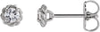 Platinum Natural Diamond Round 4-Prong Claw Rope Stud Earrings