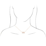 14K Gold Round Lab-Grown Diamond Fringe Bar Necklace - Rose Gold - view 4