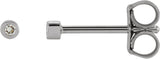 Platinum Natural Diamond Round Micro Bezel-Set Stud Earrings