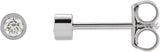 Platinum Natural Diamond Round Micro Bezel-Set Stud Earrings