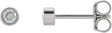 Platinum Lab-Grown Diamond Round Micro Bezel-Set Stud Earrings