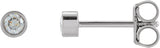 Platinum Lab-Grown Diamond Round Micro Bezel-Set Stud Earrings