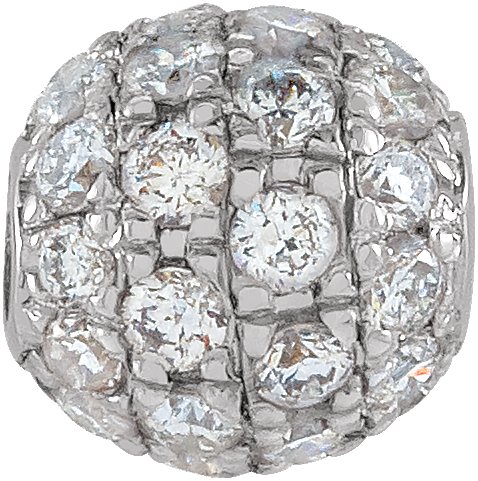 14K Gold Pavé-Style Ball Necklace or Pendant - White Gold