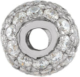 14K Gold Pavé-Style Ball Necklace or Pendant - White Gold - view 2