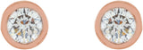 14K Gold Lab-Grown Diamond Round Micro Bezel-Set Stud Earrings - Rose Gold - view 2