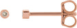 14K Gold Natural Diamond Round Micro Bezel-Set Stud Earrings - Rose Gold