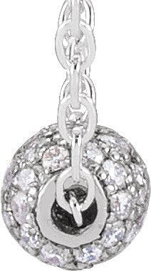 14K Gold Pavé-Style Ball Necklace or Pendant - White Gold - view 2
