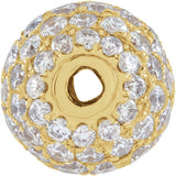 14K Gold Pavé-Style Ball Necklace or Pendant - Yellow Gold - view 2