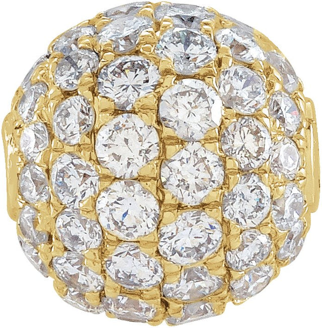 14K Gold Pavé-Style Ball Necklace or Pendant - Yellow Gold
