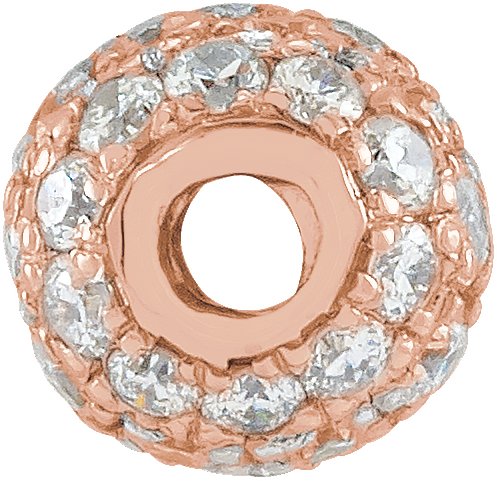 14K Gold Pavé-Style Ball Necklace or Pendant - Rose Gold - view 2