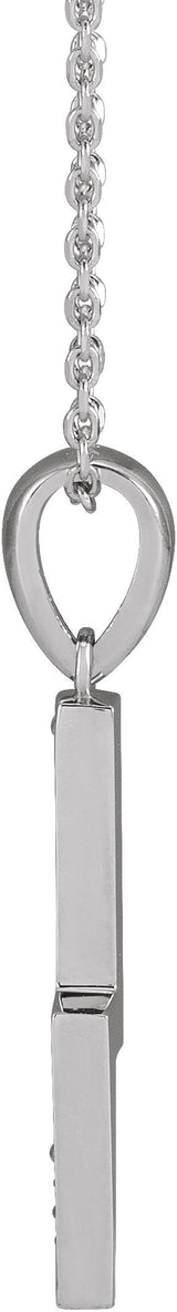 Platinum Round Natural Diamond Lightning Bolt Necklace or Pendant - view 2