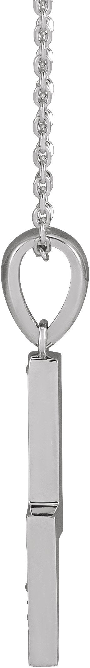 Platinum Round Natural Diamond Lightning Bolt Necklace or Pendant - view 2