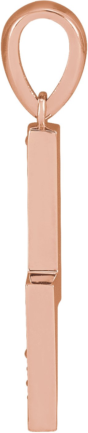 14K Gold Round Natural Diamond Lightning Bolt Necklace or Pendant - Rose Gold - view 2
