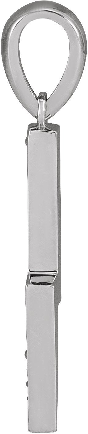 14K Gold Round Natural Diamond Lightning Bolt Necklace or Pendant - White Gold - view 2
