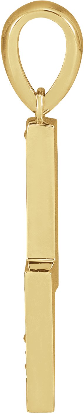 14K Gold Round Natural Diamond Lightning Bolt Necklace or Pendant - Yellow Gold - view 2