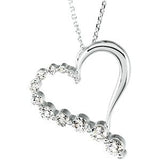 14K Gold Journey Heart Necklace - White Gold