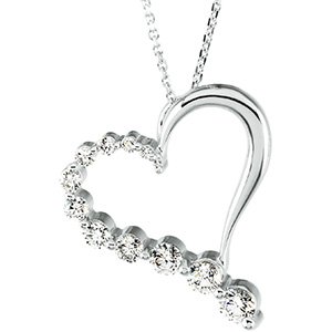 14K Gold Journey Heart Necklace - White Gold