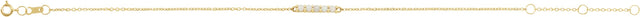 14K Gold Round Natural Ethiopian Opal Cabochon Bar Bracelet - Yellow Gold - view 2