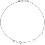 Platinum Round Natural Ethiopian Opal Cabochon Bar Bracelet