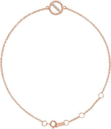 14K Gold Round Natural Diamond Circle Bracelet - Rose Gold