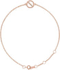 14K Gold Round Natural Diamond Circle Bracelet - Rose Gold