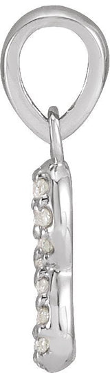 14K Gold Round Natural Diamond Petite Infinity Necklace or Pendant - White Gold - view 2