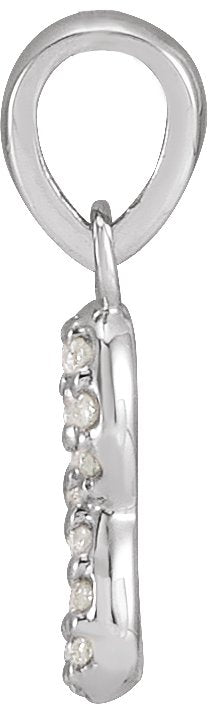 14K Gold Round Natural Diamond Petite Infinity Necklace or Pendant - White Gold - view 2