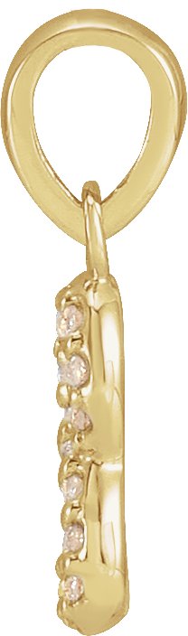 14K Gold Round Natural Diamond Petite Infinity Necklace or Pendant - Yellow Gold - view 2
