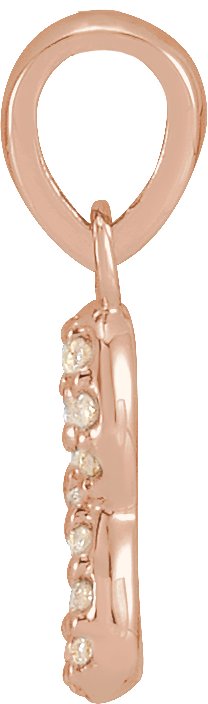 14K Gold Round Natural Diamond Petite Infinity Necklace or Pendant - Rose Gold - view 2