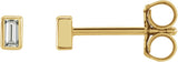 14K Gold Natural Diamond Straight Baguette Bezel-Set Stud Earrings - Yellow Gold